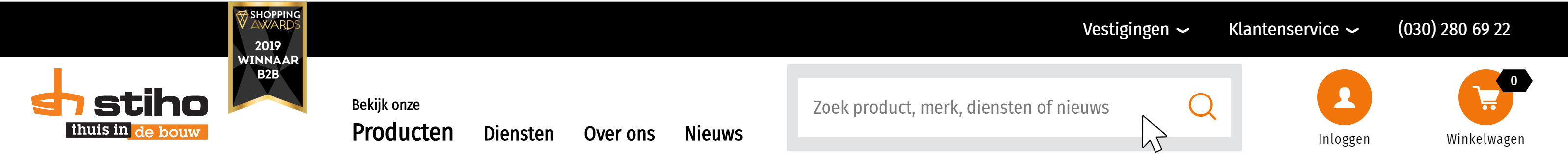 zoeken in zoekbalk